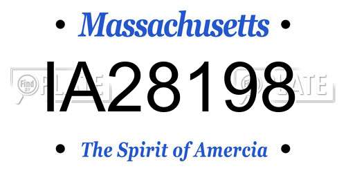 IA28198 Massachusetts License Plate