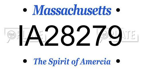 IA28279 Massachusetts License Plate
