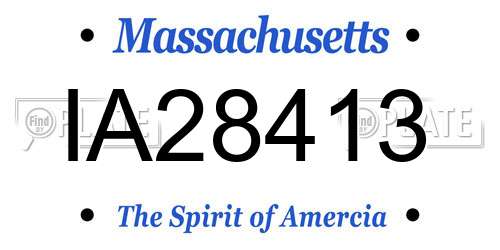IA28413 Massachusetts License Plate