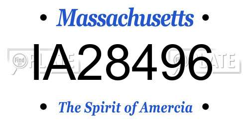 IA28496 Massachusetts License Plate