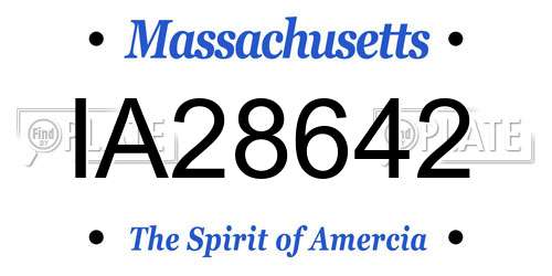 IA28642 Massachusetts License Plate