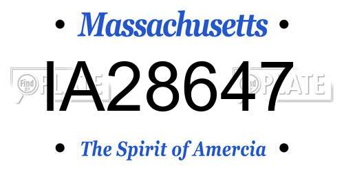 IA28647 Massachusetts License Plate