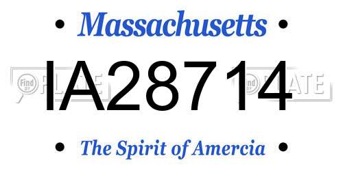 IA28714 Massachusetts License Plate