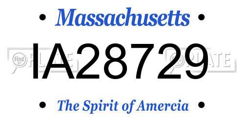 IA28729 Massachusetts License Plate