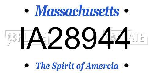 IA28944 Massachusetts License Plate