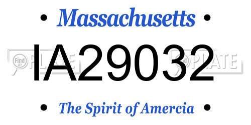 IA29032 Massachusetts License Plate