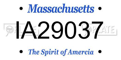 IA29037 Massachusetts License Plate