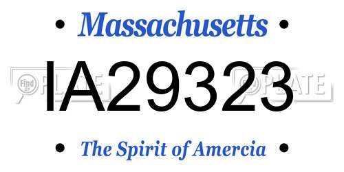 IA29323 Massachusetts License Plate