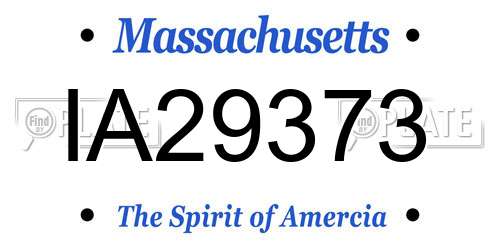 IA29373 Massachusetts License Plate