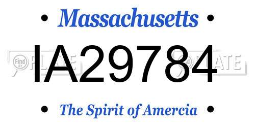 IA29784 Massachusetts License Plate
