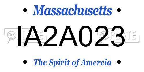 IA2A023 Massachusetts License Plate