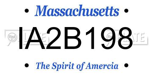 IA2B198 Massachusetts License Plate