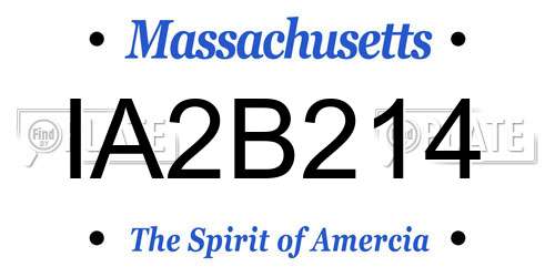 IA2B214 Massachusetts License Plate