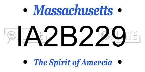 IA2B229 Massachusetts License Plate