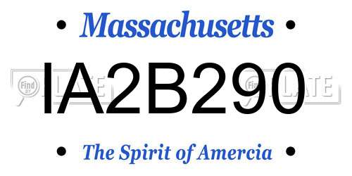 IA2B290 Massachusetts License Plate