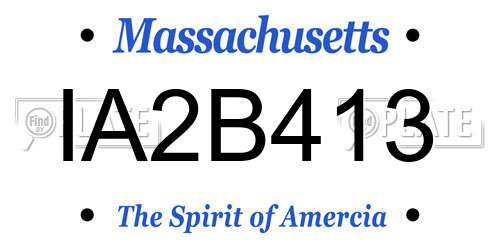IA2B413 Massachusetts License Plate