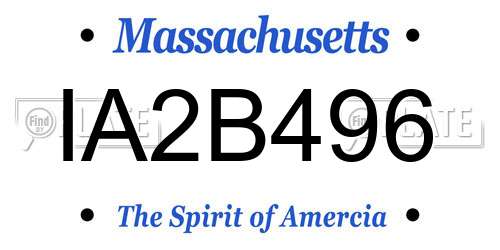 IA2B496 Massachusetts License Plate