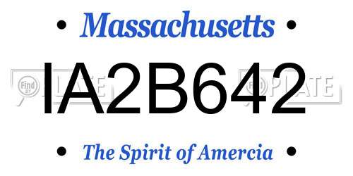 IA2B642 Massachusetts License Plate