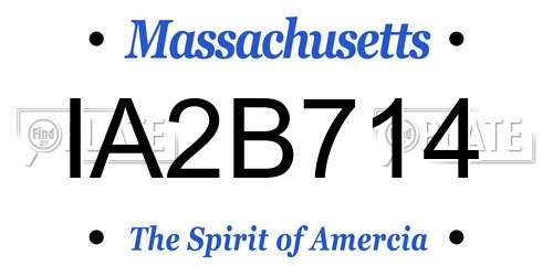IA2B714 Massachusetts License Plate