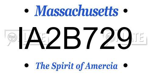 IA2B729 Massachusetts License Plate