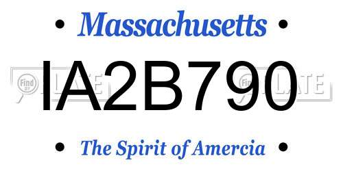 IA2B790 Massachusetts License Plate