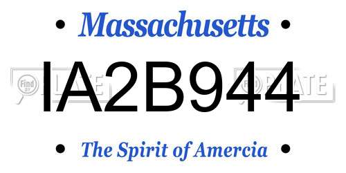 IA2B944 Massachusetts License Plate