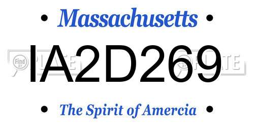 IA2D269 Massachusetts License Plate