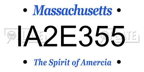 IA2E355 Massachusetts License Plate
