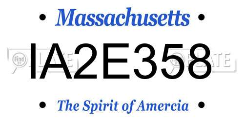 IA2E358 Massachusetts License Plate