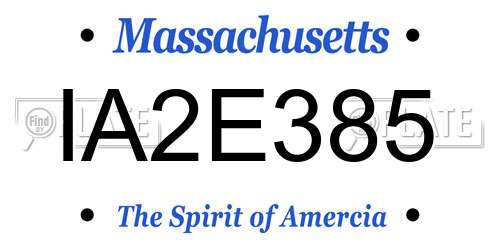 IA2E385 Massachusetts License Plate