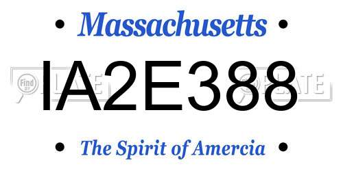 IA2E388 Massachusetts License Plate