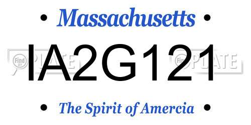 IA2G121 Massachusetts License Plate