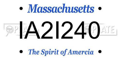 IA2I240 Massachusetts License Plate