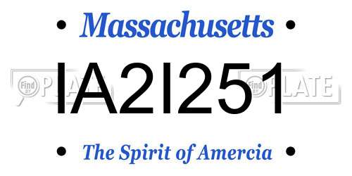 IA2I251 Massachusetts License Plate