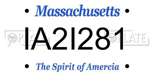 IA2I281 Massachusetts License Plate