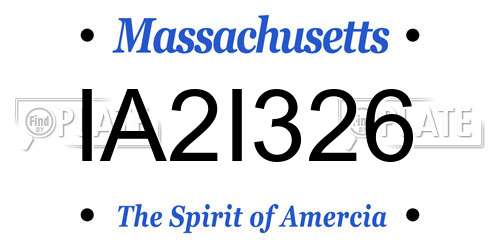 IA2I326 Massachusetts License Plate