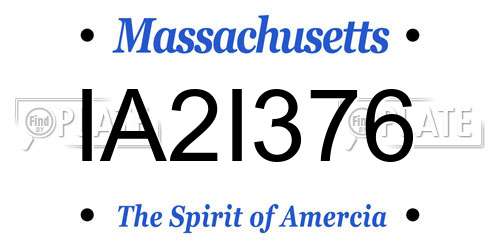 IA2I376 Massachusetts License Plate