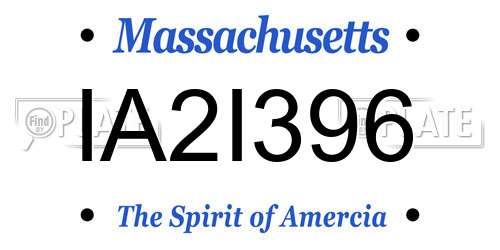 IA2I396 Massachusetts License Plate