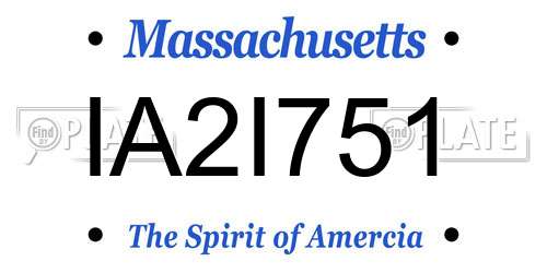 IA2I751 Massachusetts License Plate