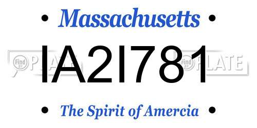 IA2I781 Massachusetts License Plate
