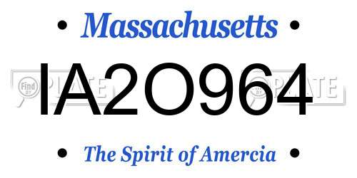 IA2O964 Massachusetts License Plate