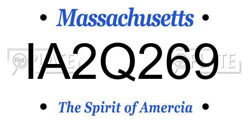 IA2Q269 Massachusetts License Plate