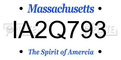 IA2Q793 Massachusetts License Plate