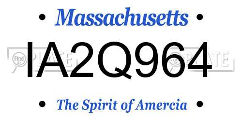 IA2Q964 Massachusetts License Plate