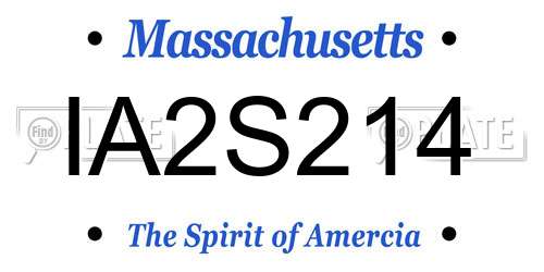IA2S214 Massachusetts License Plate