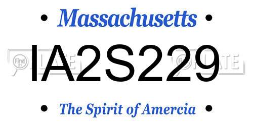 IA2S229 Massachusetts License Plate