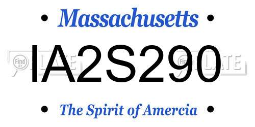 IA2S290 Massachusetts License Plate