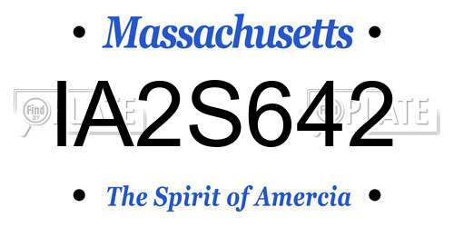 IA2S642 Massachusetts License Plate