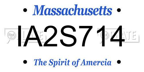 IA2S714 Massachusetts License Plate