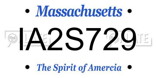 IA2S729 Massachusetts License Plate